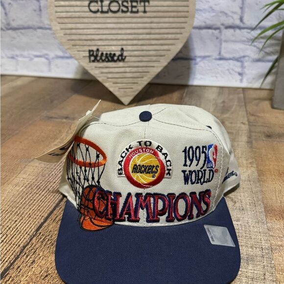 Houston Rockets Classic Logo Athletic 1995 NBA World Championship Hat BRAND NEW - Picture 14 of 14